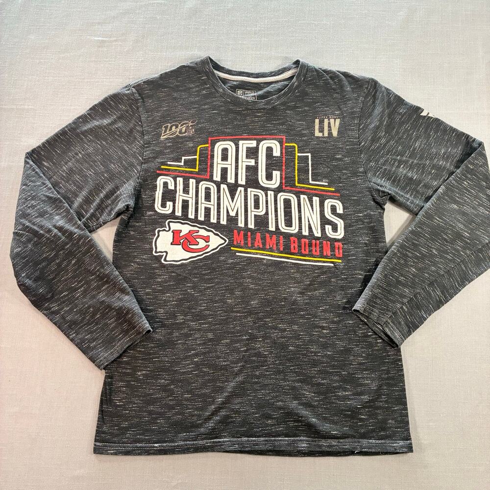 Kansas City Chiefs AFC Champions Miami Bound Long Sleeve Shirt Mens Small